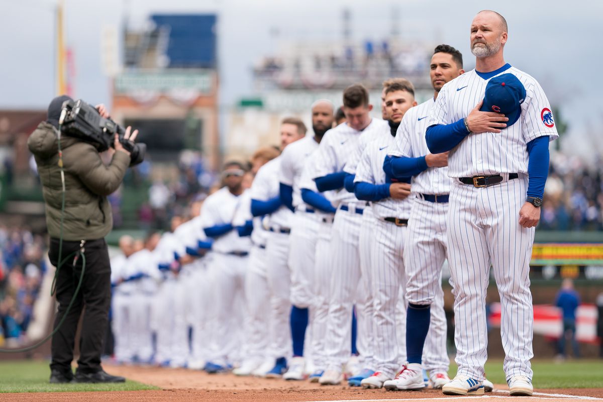 How many players currently on the Cubs active roster will be   anthony rizzo chicago cubs jersey    on the team on Opening Day 2023