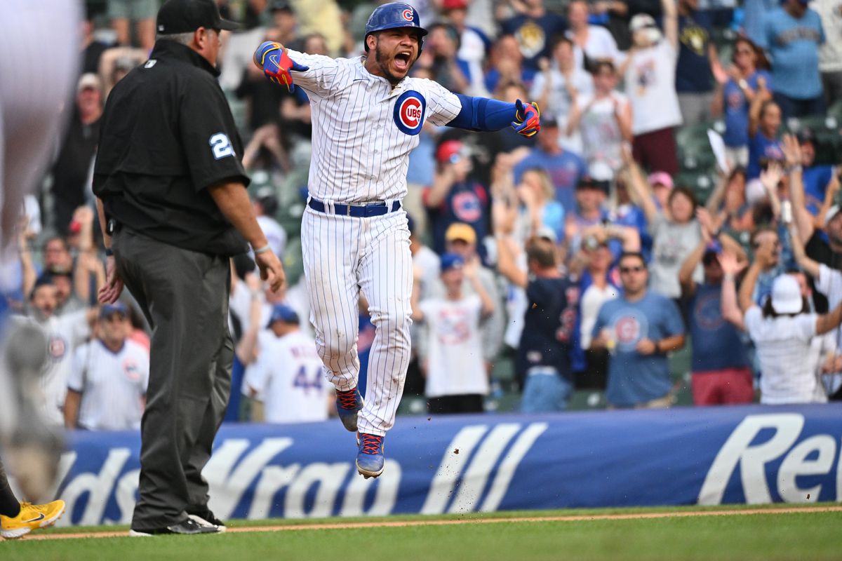Cubs 6, Brewers 5: Willson   chicago cubs mlb jersey box score    Contreras walks it off!