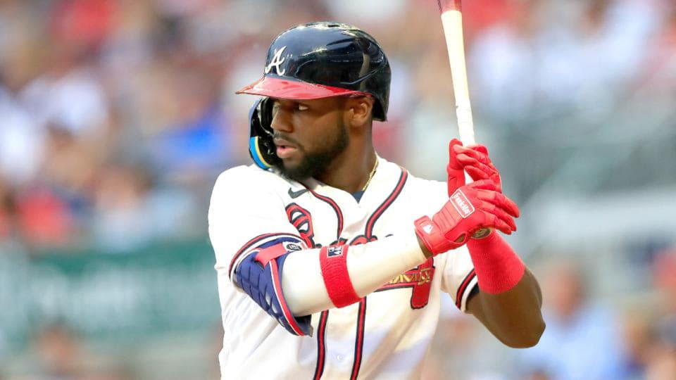 Atlanta Braves center fielder Michael Harris II looks on during an