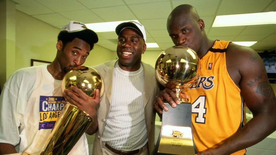 Kobe Bryant with Championship Trophy Vintage T Shirt