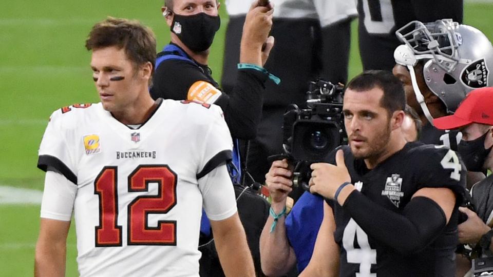 ‘The Wearing Information 7’ podcast Tampa Bay Buccaneers jersey : Derek Carr addresses Tom Brady rumors, plus Kevin Durant, Usain Bolt and extra