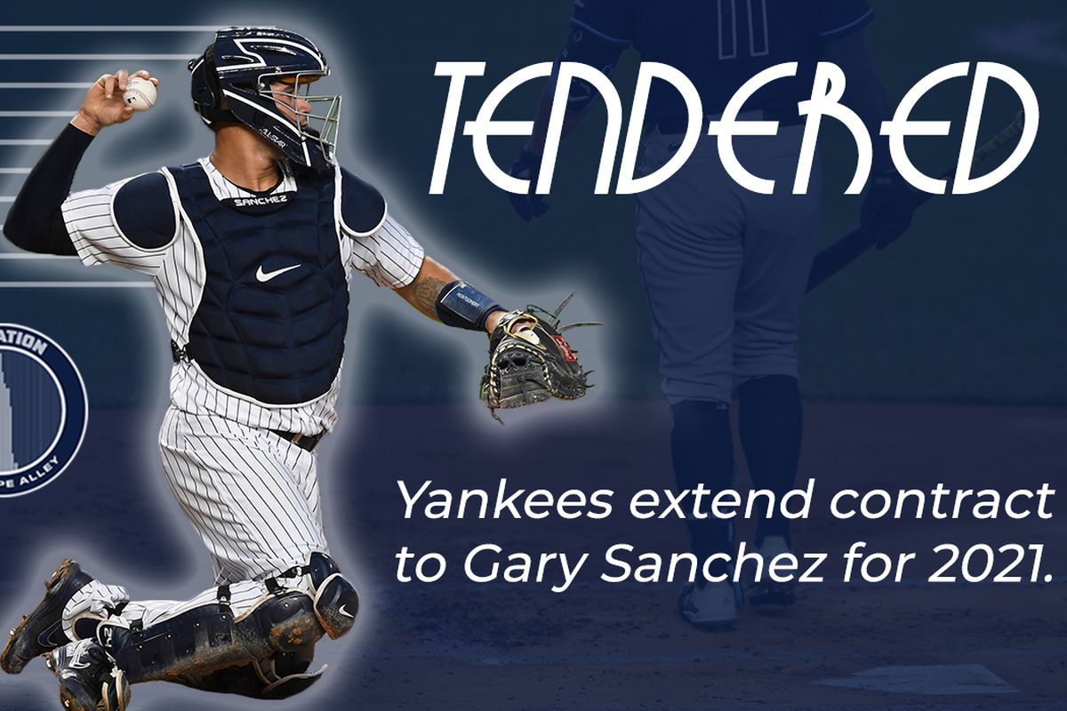 Yankees tender mlb city connect jerseys yankees contract to Gary Sánchez,  let go of Jonathan Holder