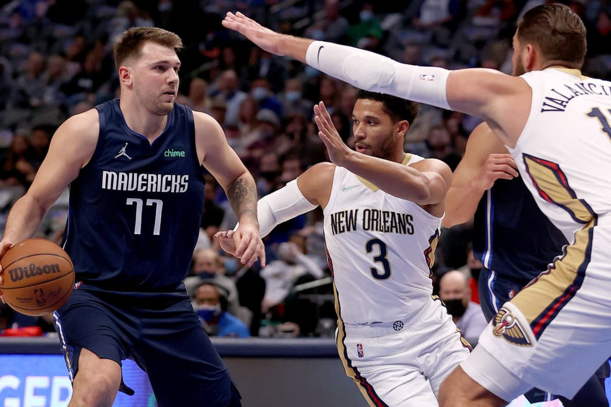 NBA Preview: Pelicans search to make the most of floundering Mavericks s luka doncic jersey boys quad