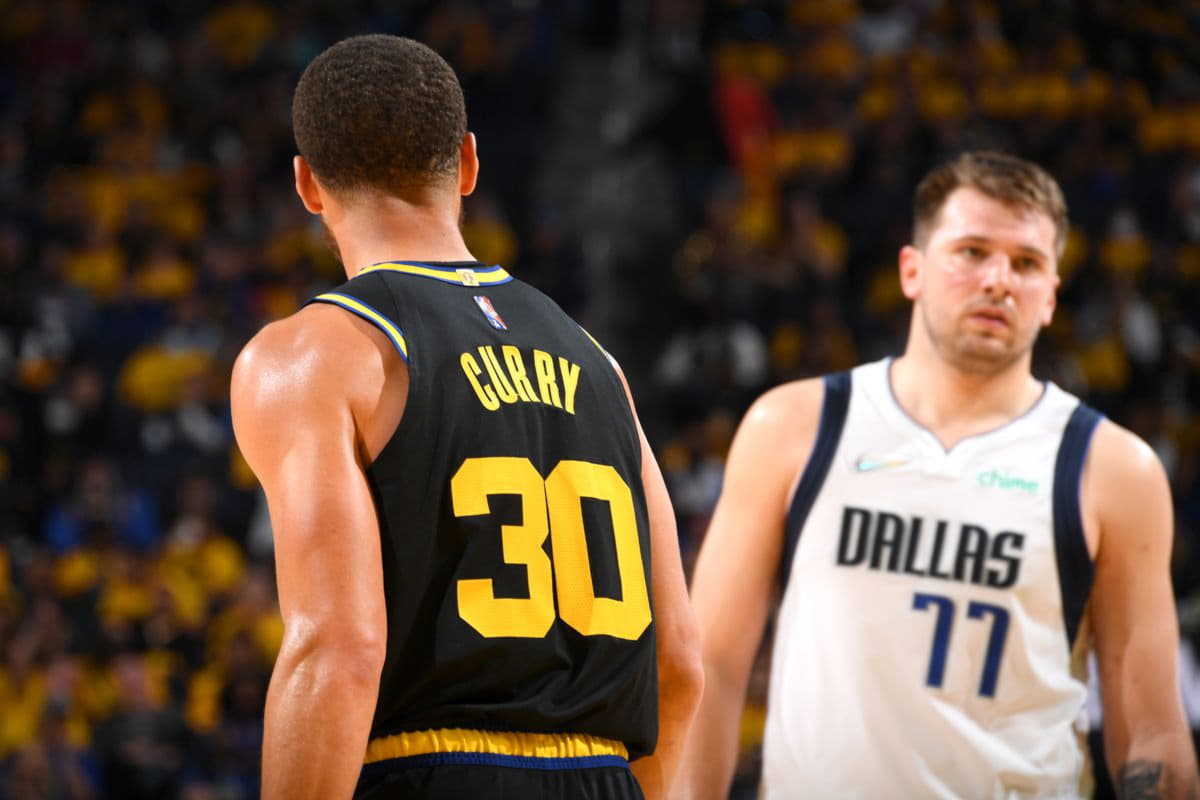 Spurs fan perspecti luka doncic jersey mens ve Luka Doncic vs. Stephen Curry