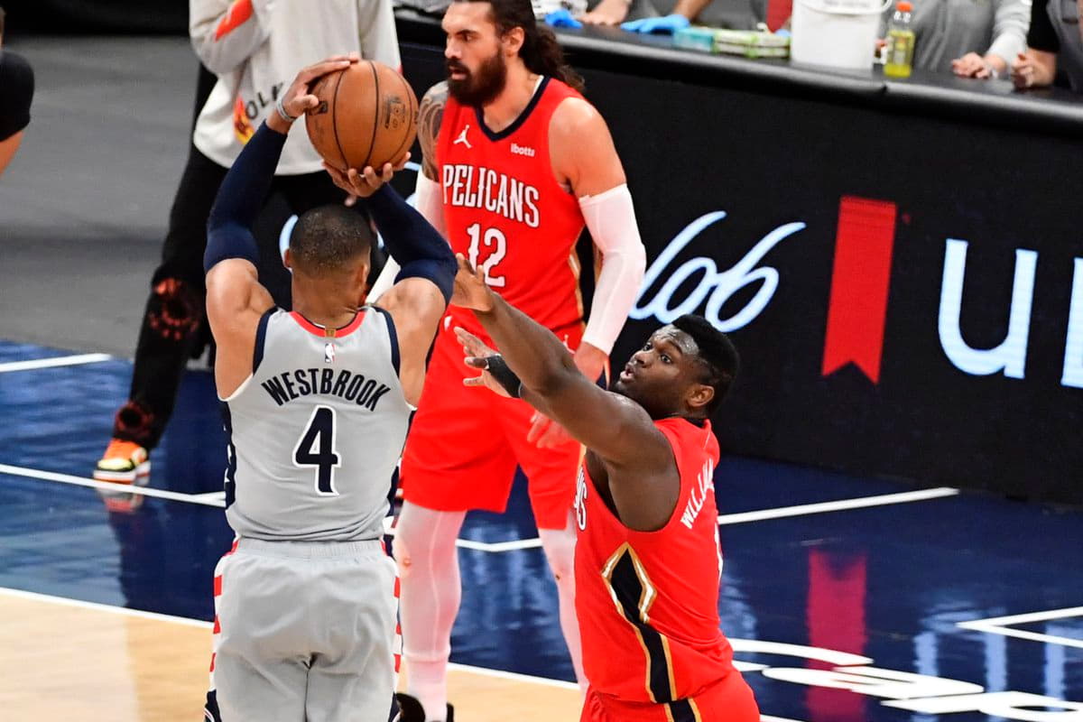 Zion’s late foul on Westbrook jumpe mavericks throwback jersey r proves distinction in Pelicans’ 117-115 OT loss to Wizards