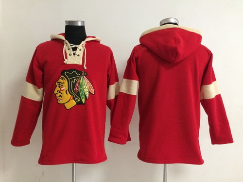 2014 Old Time Hockey Chicago Blackhawks Blank Red Hoodie