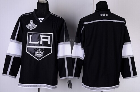 Los Angeles Kings Blank 2014 Champions Patch Black Jersey