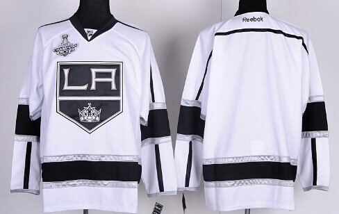 Los Angeles Kings Blank 2014 Champions Patch White Jersey