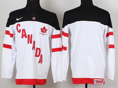 2014/15 Team Canada Blank White 100TH Jersey