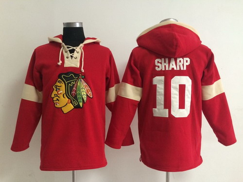 2014 Old Time Hockey Chicago Blackhawks #10 Patrick Sharp Red Hoodie