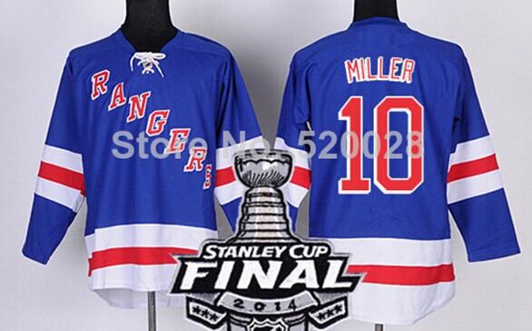New York Rangers #10 J.T. Miller 2014 Stanley Cup Light Blue Jersey