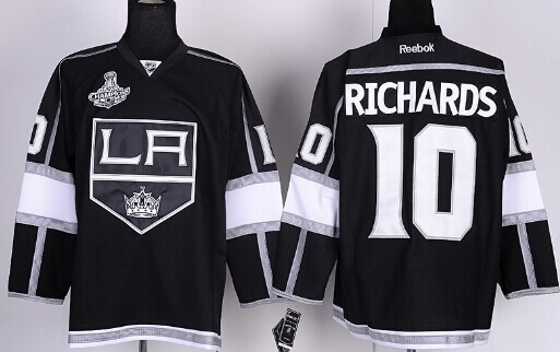 Los Angeles Kings #10 Mike Richards 2014 Champions Patch Black Jersey