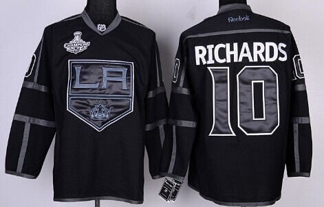 Los Angeles Kings #10 Mike Richards 2014 Champions Patch Black Ice Jersey 
