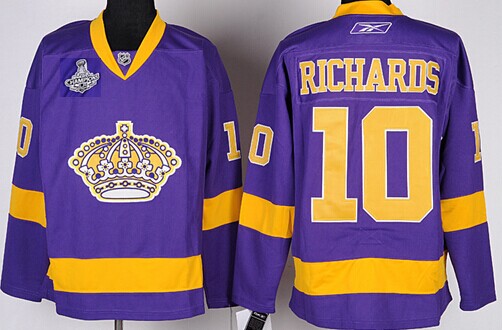Los Angeles Kings #10 Mike Richards 2014 Champions Patch Purple Jersey