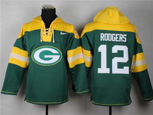 Nike Green Bay Packers #12 Aaron Rodgers 2014 Green Hoodie