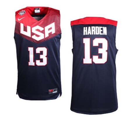 2014 FIBA Team USA #13 James Harden Revolution 30 Swingman Navy Blue Jersey