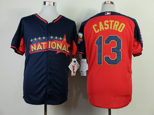 Chicago Cubs #13 Starlin Castro 2014 All-Star Navy Blue Jersey