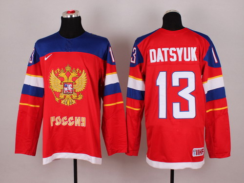 2014 Olympics Russia #13 Pavel Datsyuk Red Jersey