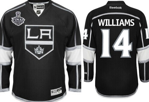 Los Angeles Kings #14 Justin Williams 2014 Champions Patch Black Jersey