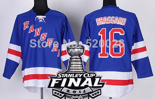 New York Rangers #16 Derick Brassard 2014 Stanley Cup Light Blue Jersey