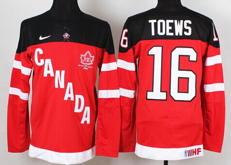 2014/15 Team Canada #16 Jonathan Toews Red 100TH Jersey