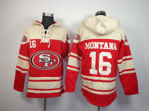 San Francisco 49ers #16 Joe Montana 2014 Red Hoodie