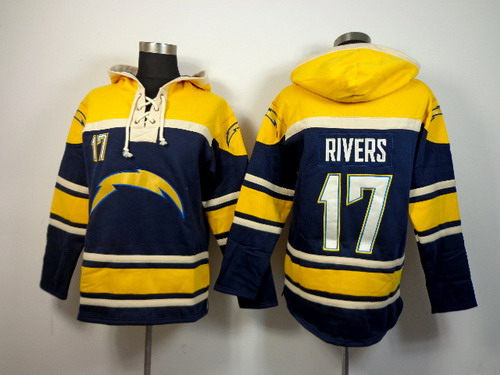 San Diego Chargers #17 Philip Rivers 2014 Navy Blue Hoodie