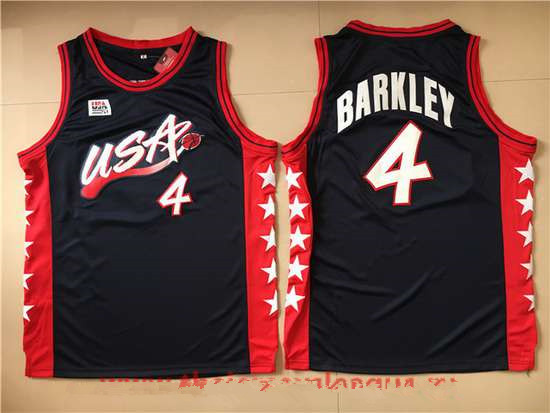 1996 Olympics Team USA Men's #4 Charles Barkley Navy Blue Stitched Basketball Swingman Jersey