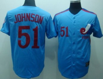 Montreal Expos #51 Randy Johnson 1982 Blue Throwback Jersey 