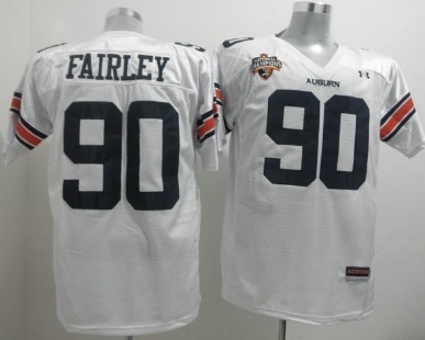 Auburn Tigers #90 Nick Fairley White Jersey 