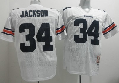 Auburn Tigers #34 Bo Jackson White Jersey 