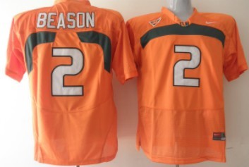 Miami Hurricanes #2 Jon Beason Orange Jersey 