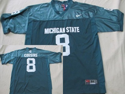 Michigan State Spartans #8 Kirk Cousins Green Jersey