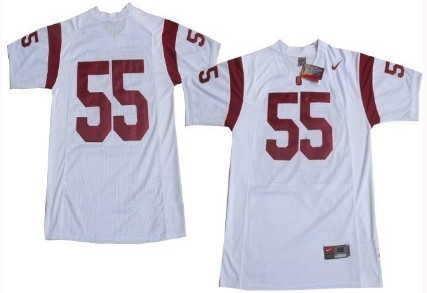 USC Trojans #55 Junior Seau White Jersey 