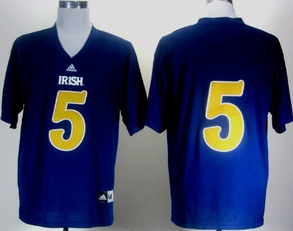 Notre Dame Fighting Irish #5 Everett Golson 2012 Shamrock Series Navy Blue Jersey