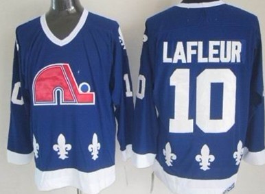 Quebec Nordiques #10 Guy Lafleur Navy Blue Throwback CCM Jersey 