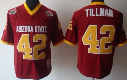 Arizona State Sun Devils #42 Pat Tillman Red Throwback Jersey