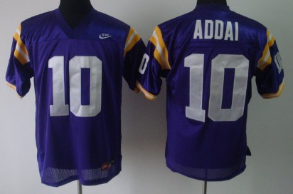 LSU Tigers #10 Joseph Addai Purple Jersey 