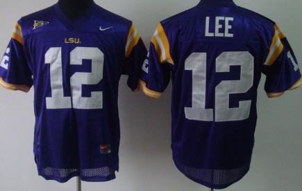 LSU Tigers #12 Jarrett Lee Purple Jersey 