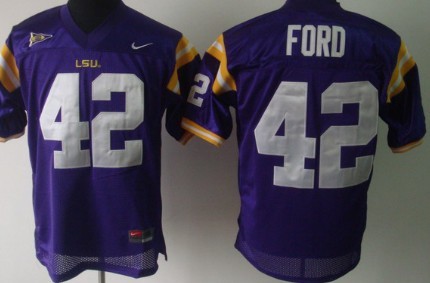 LSU Tigers #42 Michael Ford Purple Jersey 