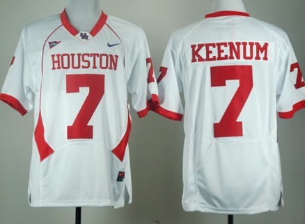 Houston Cougars #7 Case Keenum White Jersey