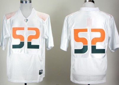 Miami Hurricanes #52 Ray Lewis White Pro Combat College Football Jersey