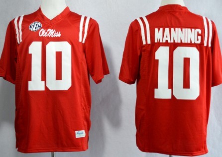 Ole Miss Rebels #10 Eli Manning 2013 Red Jersey 