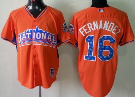 Miami Marlins #16 Jose Fernandez 2013 All-Star Orange Jersey