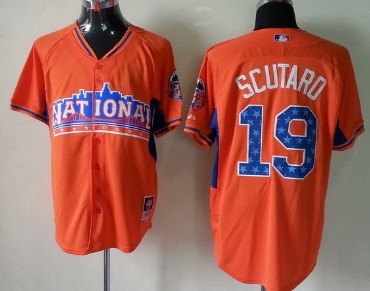 San Francisco Giants #19 Marco Scutaro 2013 All-Star Orange Jersey