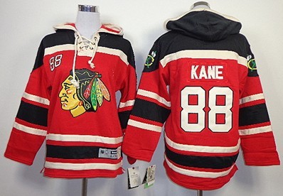 Old Time Hockey Chicago Blackhawks #88 Patrick Kane Red Kids Hoodie