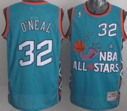 NBA 1996 All-Star #32 Shaquille O'neal Green Swingman Throwback Jersey 