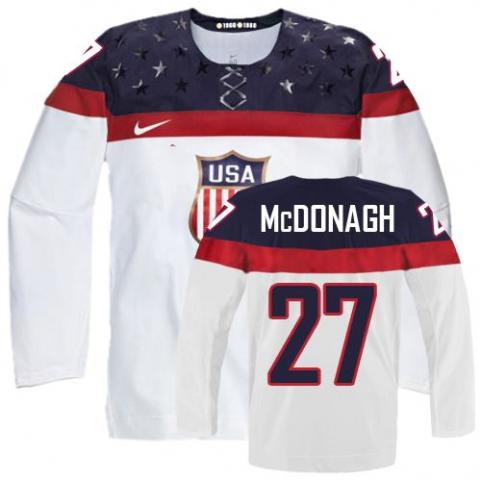 2014 Olympics USA #27 Ryan McDonagh White Jersey