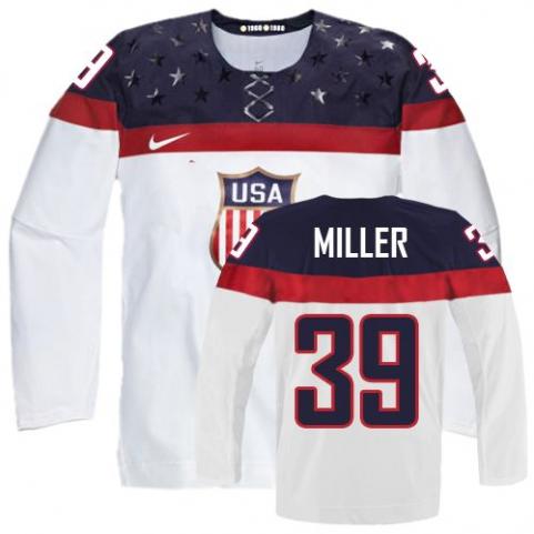 2014 Olympics USA #39 Ryan Miller White Jersey