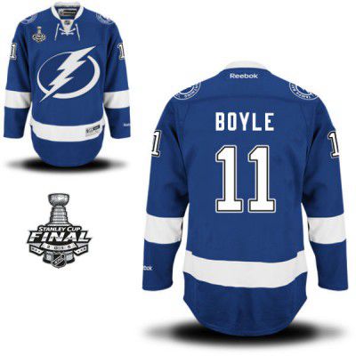 2015 Stanley Cup - Men's Reebok Tampa Bay Lightning #11 Brian Boyle Royal Blue Home NHL Jersey - Brian Boyle